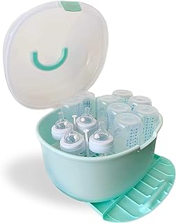 Photo 1 of Baby Bottle Drying Rack Storage Large Container with Cover Drainer (Green)
