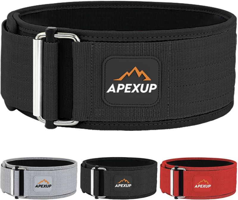 Photo 1 of APEXUP Weight Lifting Belt, 4 Inch Quick Locking Gym Belt Fitness Weightlifting Belt for for Squats, Weightlifting and Strength Training