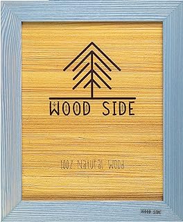 Photo 1 of Blue Wooden Picture Frame 18x24 - Natural Rustic Solid Wood Thick Borders, Wall Mounting Poster Photo Frames blue 18x24