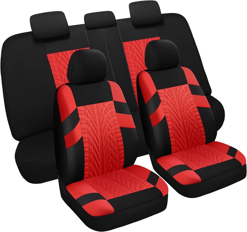 Photo 1 of VarCozy Car Seat Covers Full Set, Front & Split Rear Bench for Car, Universal Cloth SUV, Sedan, Van, Automotive Interior Covers, Airbag Compatible