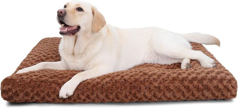 Photo 1 of ***USED - DIRTY - NO PACKAGING***
Washable Dog Bed Deluxe Plush Dog Crate Beds Fulffy Comfy Kennel Pad Anti-Slip Pet Sleeping Mat for Large, Jumbo, Medium, Small Dogs Breeds, 35" x 23", Brown 35.0"L x 23.0"W x 2"Th Brown