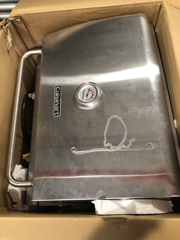 Photo 2 of (NON-REFUNDABLE) Cuisinart CGG-306 Chef's Style Portable Propane Tabletop 20,000, Professional Gas Grill, Two 10,000 BTU Burners, Stainless Steel
