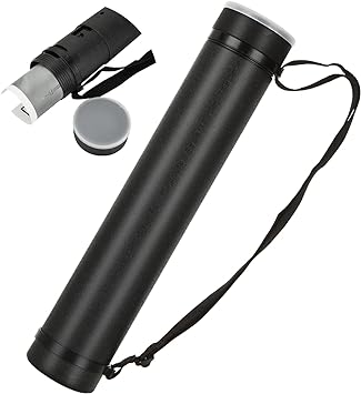 Photo 1 of 1PC Extendable Poster Tube Expand from 17” to 27” with Shoulder Strap, Black Portable Poster Document Storage Tube for Artworks, Blueprints, Drafting and Scrolls
