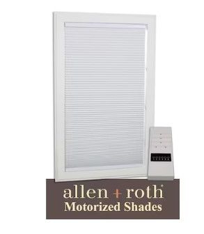 Photo 1 of (used)(see images)allen + roth 58-in x 72-in White Room Darkening Blackout Cordless Motorized Cellular Shade
