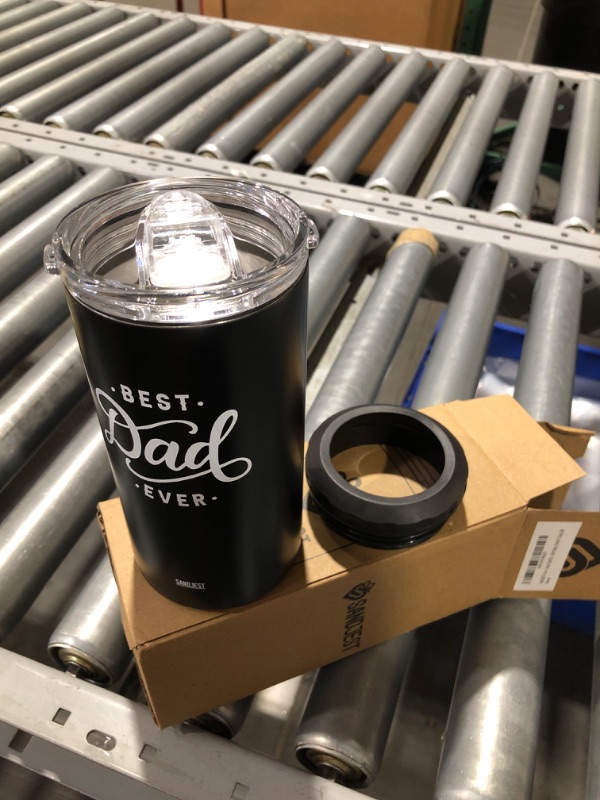 Photo 2 of (READ FULL POST) SANDJEST 4-in-1 Best Dad Ever Tumbler Gifts for Dad from Daughter Son - 12oz Dad Can Cooler Tumblers Travel Mug Cup - Stainless Steel 