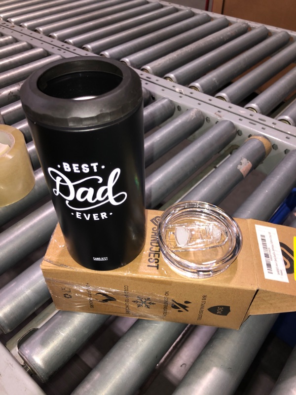 Photo 2 of (READ FULL POST) SANDJEST 4-in-1 Best Dad Ever Tumbler Gifts for Dad from Daughter Son - 12oz Dad Can Cooler Tumblers Travel Mug Cup - Stainless Steel 