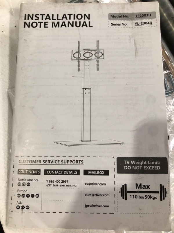 Photo 1 of (missing some hardware) TAVR Universal Floor TV Stand Base for 32-70 Inch TVs up to 110 Lbs with Swivel Height 
