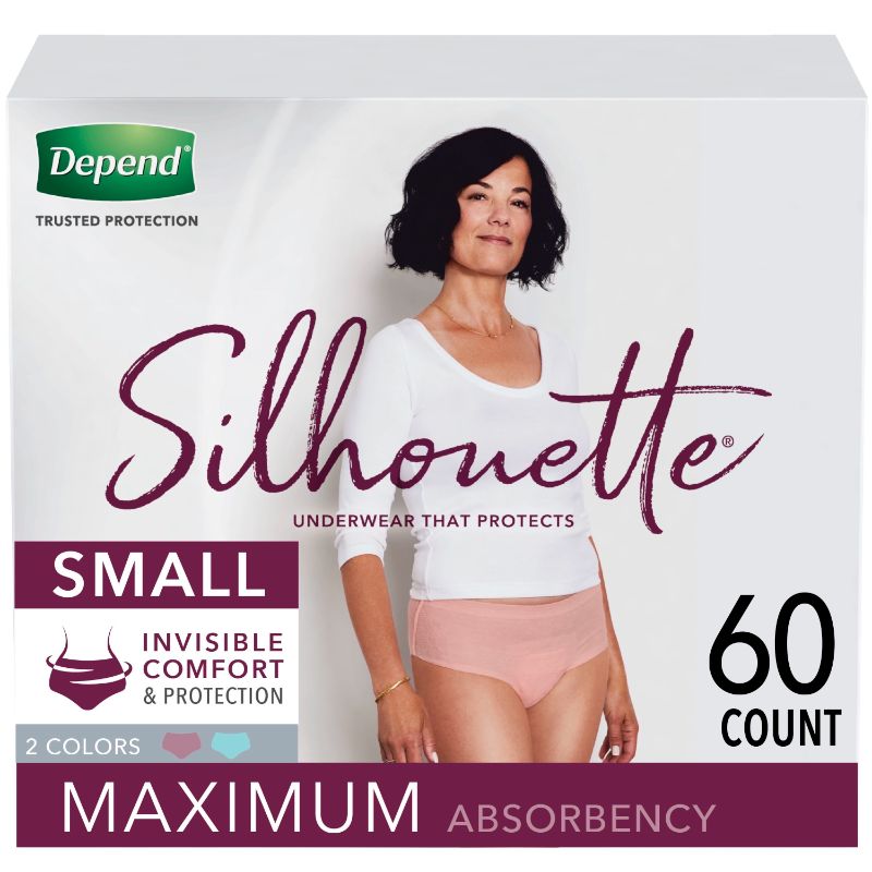 Photo 1 of Depend Silhouette Adult Incontinence Underwear for Women Size S Pink 60Ct
