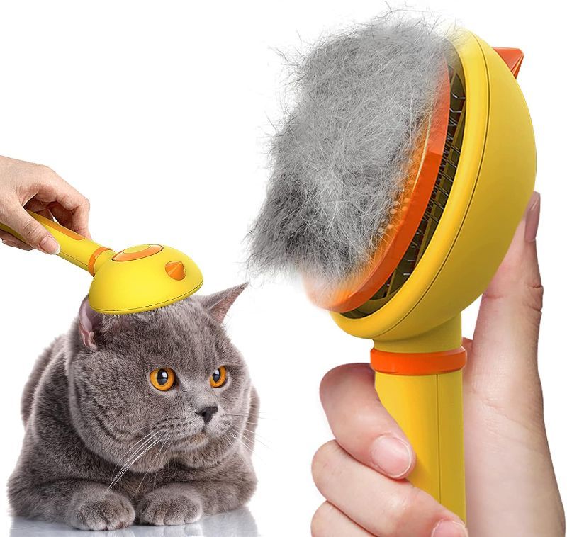 Photo 1 of Cat Brush for Shedding Slicker Brush for Indoor Cats,Cat Grooming Brush for Long or Short Haired Dog,Dog Shedding Brush Cat Comb for Removing Tangled and Loose Hair,Pet Massage Self Cleaning Cat Brush x 2 *(non-refundable bundle) *