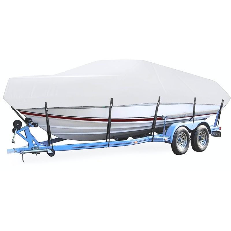 Photo 1 of Trailerable Boat Covers - Heavy duty Waterproof Marine Grade Polyester Boat Cover Compatible for V-Hull or TRI-Hull Bass Boats, Runabouts & Fishing Boats (17-19 ft )