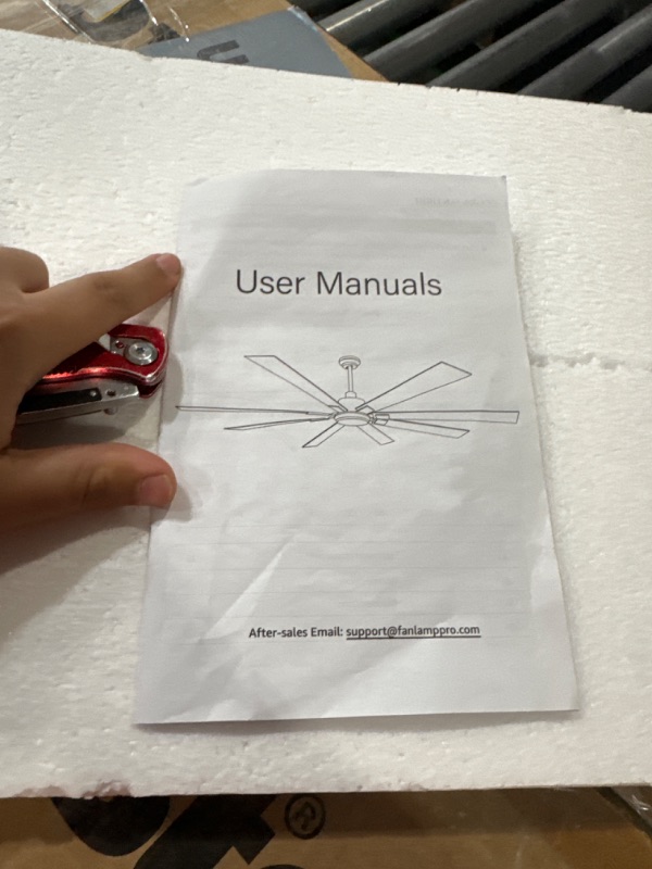 Photo 3 of **MISSING PARTS READ NOTES**ZMISHIBO 72 inch Large Ceiling Fans with Lights and Remote, Indoor/Outdoor Black Modern Ceiling Fan for Kitchen Living Room Patio, 6 Speed Reversible Quiet DC Motor, 3 CCT, Dual Finish 8 Blades Black & Walnut