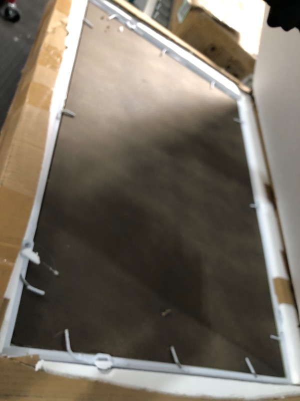 Photo 1 of ironsmithn Wall Mirror Farmhouse Rectangular Window Mounted Decorative Long Hanging Decoration for Bathroom Vanity, Living Room or Bedroom (White-Iron)