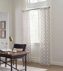 Photo 1 of allen + roth 95-in Grey Light Filtering Back Tab Single Curtain Panel