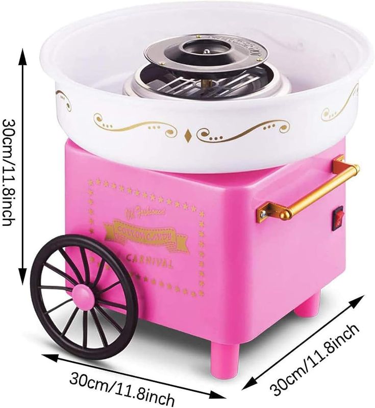 Photo 5 of (NON-REFUNDABLE) Cotton Candy Floss Maker, Retro Electric Cotton Candy Machine, Stainless Steel Bottom Groove, Ceramic Heating Tube, for Kids Creative Gift
