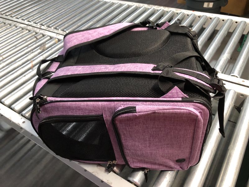 Photo 3 of ***USED - DIRTY - NO PACKAGING***
PetAmi Dog Backpack Carrier For Small Large Cat, Pet, Puppies, Ventilated Pet Hiking Backpack Travel Bag, Airline Approved Cat Backpack Carrier, Safety Back Support, Camping Biking, Max 18 lbs, Purple