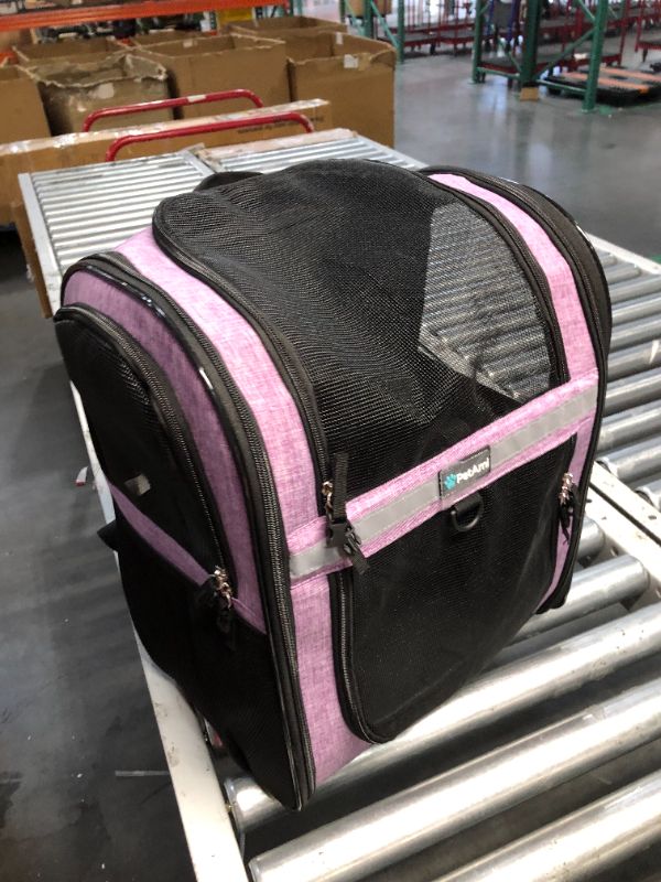 Photo 2 of ***USED - DIRTY - NO PACKAGING***
PetAmi Dog Backpack Carrier For Small Large Cat, Pet, Puppies, Ventilated Pet Hiking Backpack Travel Bag, Airline Approved Cat Backpack Carrier, Safety Back Support, Camping Biking, Max 18 lbs, Purple