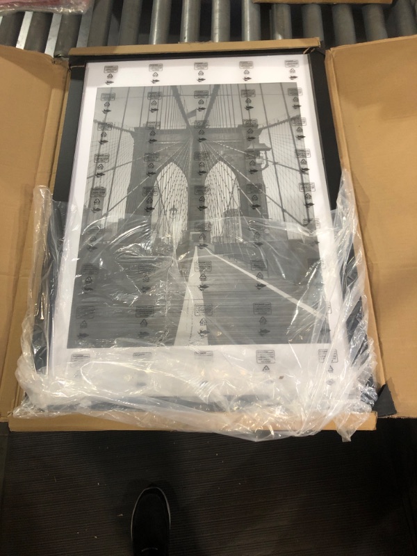 Photo 2 of **DAMAGED** 20x30 Frame Black 1 Pack, Wood 20x30 Picture Frame, Showing 18x24 Pictures with Mat, Simple and Classic Style Suitable for Decorating Houses, Offices, Hotels 20x30 black