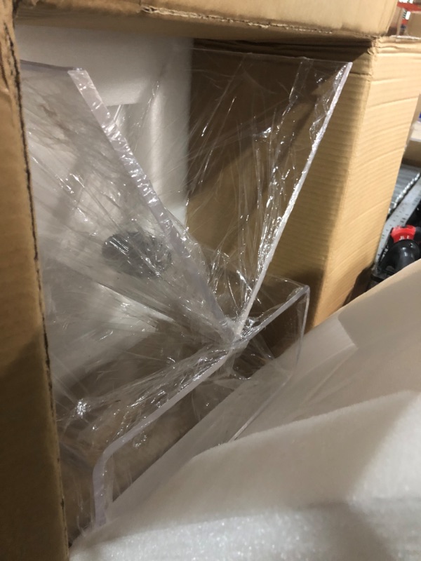 Photo 1 of Acrylic Side Table Nightstand End Table, Clear Acrylic Table for Living Room, 11.8" D x 15.4" W x 17" H R Shape-clear