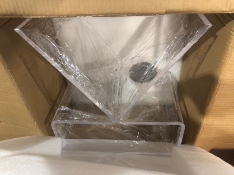 Photo 1 of Acrylic Side Table Nightstand End Table, Clear Acrylic Table for Living Room, 11.8" D x 15.4" W x 17" H R Shape-clear