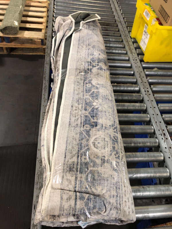 Photo 1 of RUGGABLE Kamran Washable Rug - Perfect Vintage Area Rug for Living Room Bedroom Kitchen - Pet & Child Friendly - Stain & Water Resistant - Blue Quartz 8'x10' (Classic Pad) 8'x10' (Classic Pad) Blue Quartz