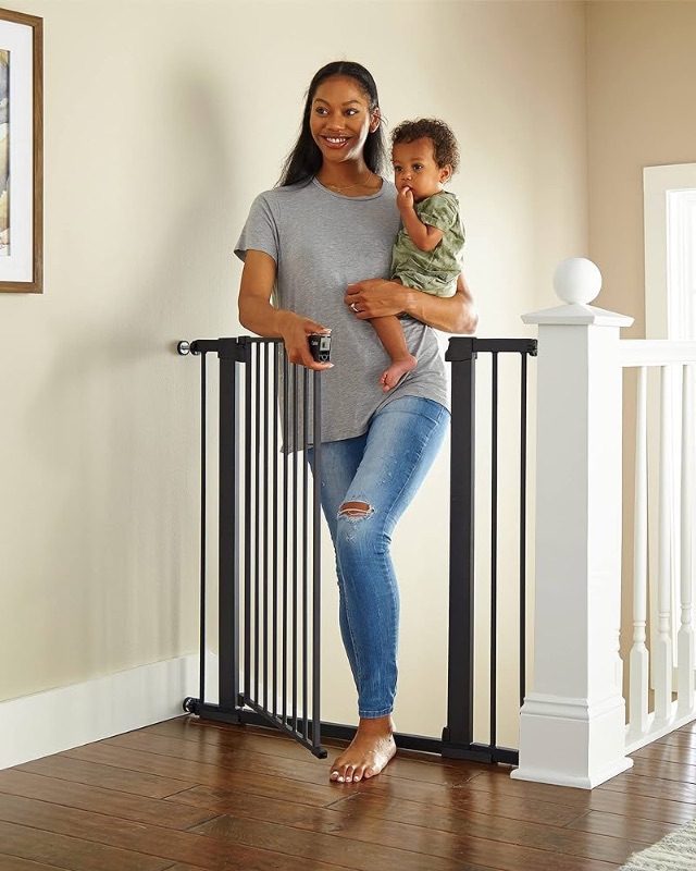 Photo 1 of Cumbor 36" Extra Tall Baby Gate for Dogs and Kids with Wide 2-Way Door, 29.7"-40.6" Width, and Auto Close Personal Safety for Babies and Pets, Fits Doorways, Stairs, and Entryways