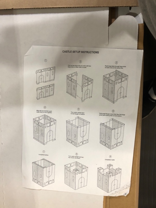 Photo 2 of Easy Playhouse Blank Castle - Kids Art & Craft for Indoor & Outdoor Fun, Color, Draw, Doodle on this Blank Canvas–Decorate & Personalize a Cardboard Fort, 32" X 32" X 43. 5" -Made in USA, Age 3+