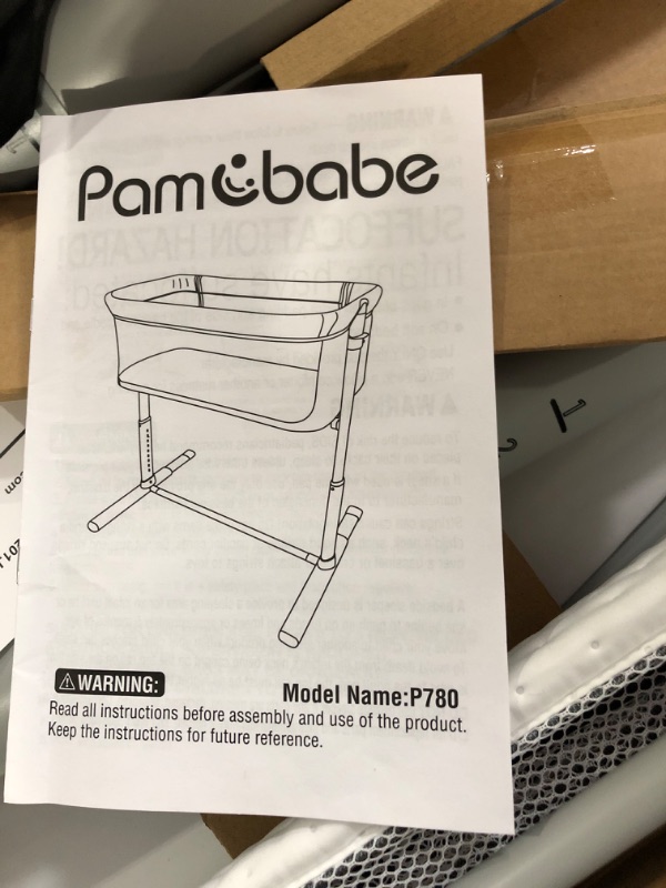 Photo 2 of **STOCK PHOTO FOR REFERENCE**Pamo babe Bassinet Bedside Bassinets Co Sleeper 8 Recline Heights Portable Crib Comfortable Mattress with Cover