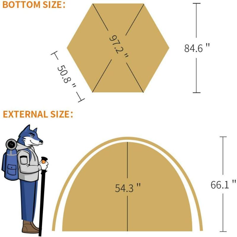 Photo 1 of (READ FULL POST) Hewolf Waterproof Instant Camping Tent - 2/3/4 Person Easy Quick Setup Dome Family Tents for Camping,Double Layer Flysheet Can be Used as Pop up Sun Shade Green Ten Instant