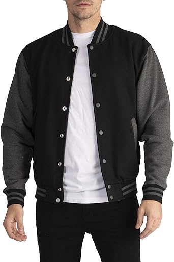 Photo 1 of Pro Club Men's Varsity Fleece Baseball Jacket LARGE