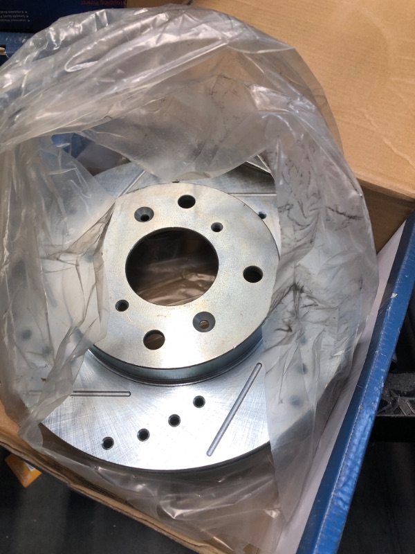 Photo 2 of Detroit Axle - Front Drilled & Slotted Brake Rotors Replacement for Cadillac Escalade XTS Chevy GMC Silverado Sierra Suburban1500 Yukon Tahoe