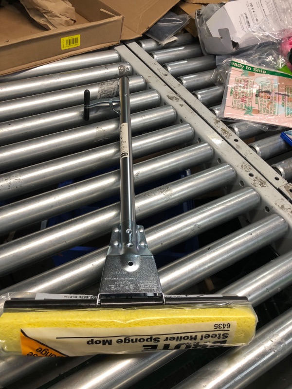 Photo 3 of *MISSING HANDLE* Rubbermaid Brute Steel Roller Sponge Mop with Steel Handle (FG643500BRNZ) Metal, 1 EA Sponge Mop with Head