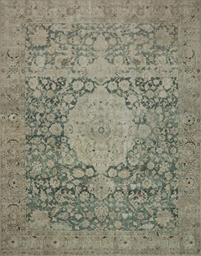 Photo 1 of ***USED - DIRTY - NO PACKAGING***
Magnolia Home by Joanna Gaines x Loloi Sinclair SIN-05 Collection Machine Washable Jade / Sand 3'-6" x 5'-6" Accent Rug