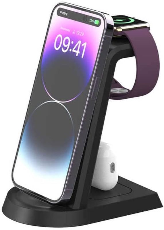 Photo 1 of 3in1 Wireless Charger Earphone Watch Wireless Charger Light-ning Fast Mobile Phone Charger for iPhone