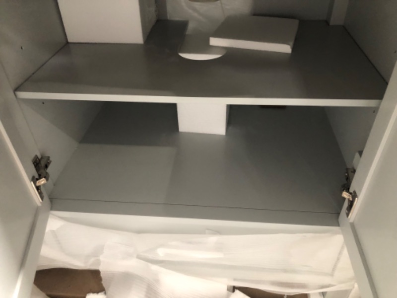 Photo 3 of **MAJOR DAMAGE SINK IS BROKEN***allen + roth Ronald 60-in Dove Gray Undermount Double Sink Bathroom Vanity with White Engineered Stone Top
**TRUCK OR TRAILER PICKUP ONLY***