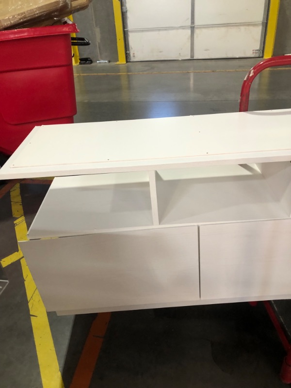 Photo 3 of **PARTS ONLY**NON REFUNDABLE**
 Cumberland 68 in. White TV Stand Fits TVs up to 75 in.
