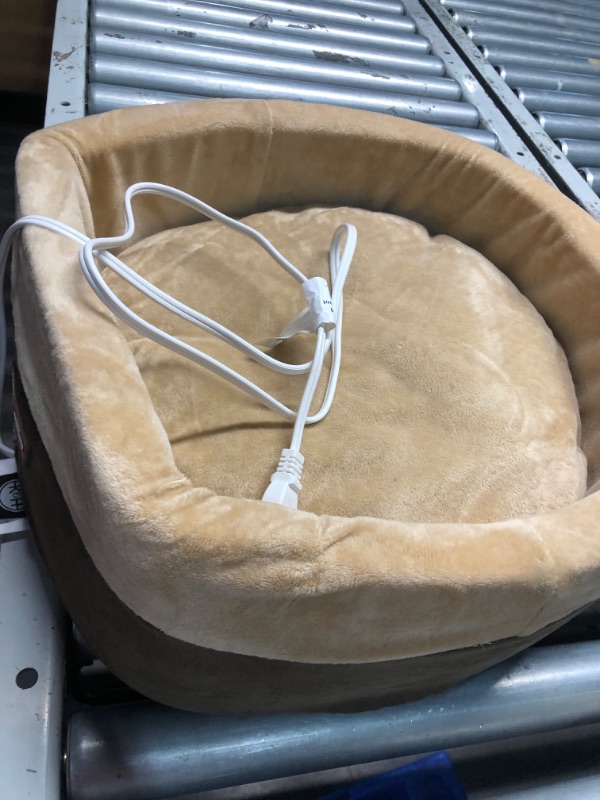 Photo 2 of **HEATING ELEMENT DOES NOT WORK**
K&H Pet Products Thermo-Kitty Bed Heated Cat Bed for Indoor Cats , Electric Warming Bed for Cats and Small Dogs, Washable Thermal Plush Calming Round Pet Bed - Small 16" Mocha/Tan Small (16 in) Mocha/Tan