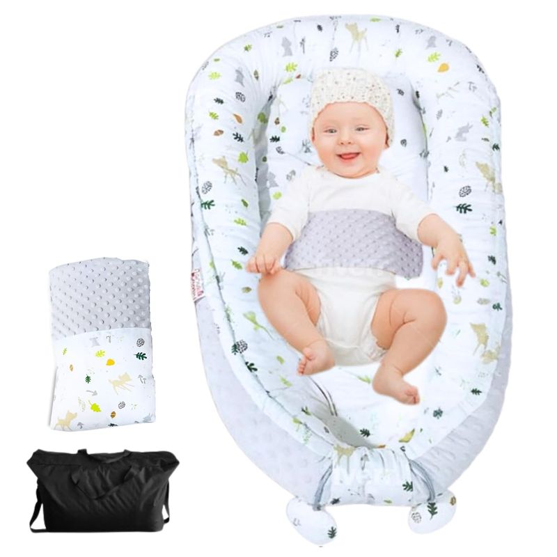 Photo 1 of ***STOCK PHOTO REFERENCE ONLY***

Baby Lounger 0-24 Months, Infant Lounger, Baby Nest Lounger, Portable Baby Lounger Pillow for Newborn, Antiroll Pillow for Baby, Cosleeping Baby Bed