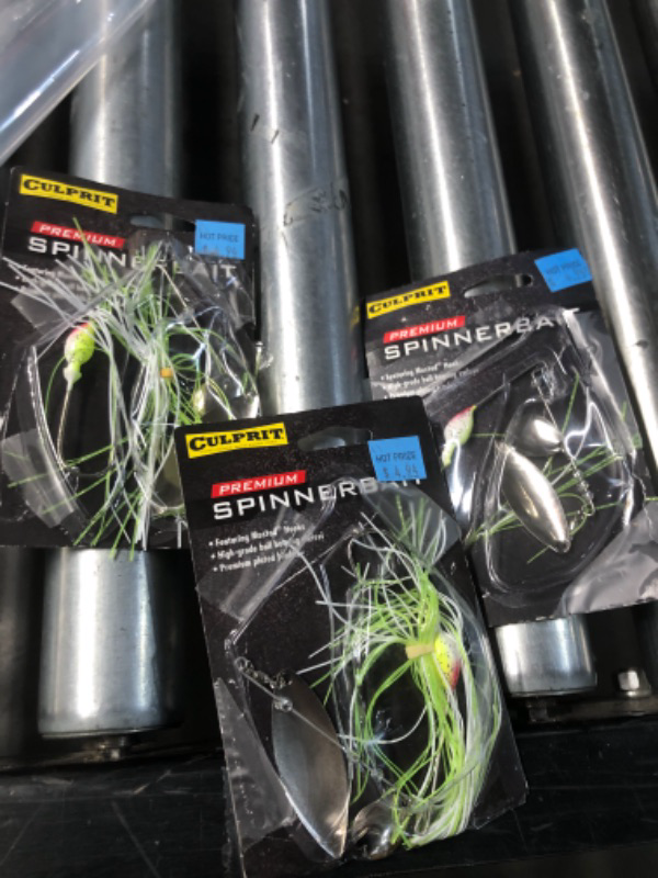 Photo 2 of **1 OPENED, 2 NEW**  Lunkerhunt Impact Ignite Willow Leaf Spinnerbait - Electric- PACK OF 3 
