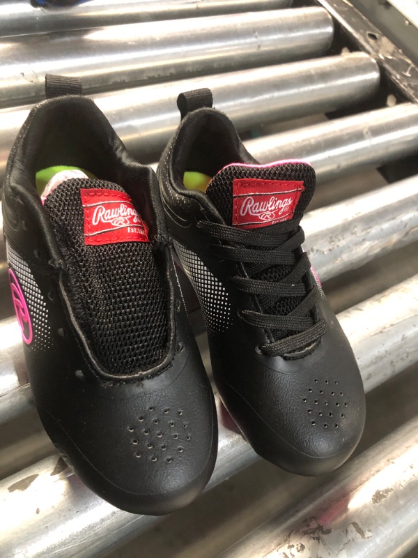 Photo 2 of **1 IS MISSING SHOE LACES** Rawlings Sanction Low Girls' Baseball Cleats- SIZE 10
