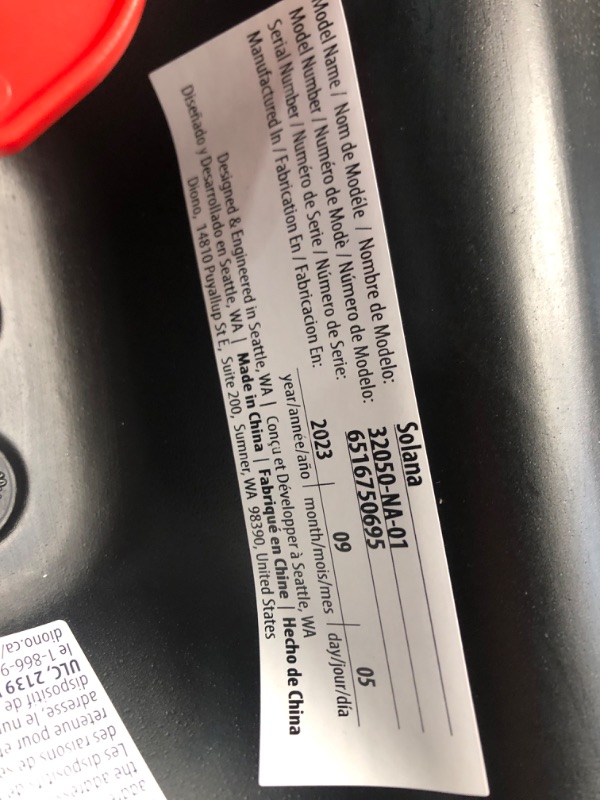 Photo 1 of **MANUFACTURED: 2023-09-05**  Diono Solana, No Latch, Single Backless Booster Car Seat, Lightweight, Machine Washable Covers, Cup Holders, Black
