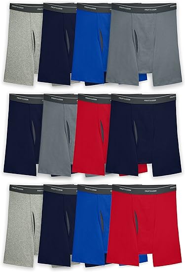 Photo 1 of Fruit of the Loom Men's Coolzone Boxer Briefs, Moisture Wicking & Breathable, Assorted Color Multipacks- XLARGE- 12 PACK