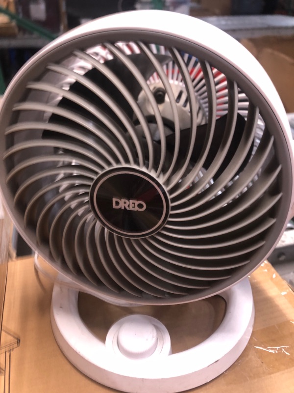 Photo 2 of **DUSTY**  Dreo Fan for Bedroom, 12 Inches, 70ft Powerful Airflow, 28db Quiet Table Air Circulator Fans  white