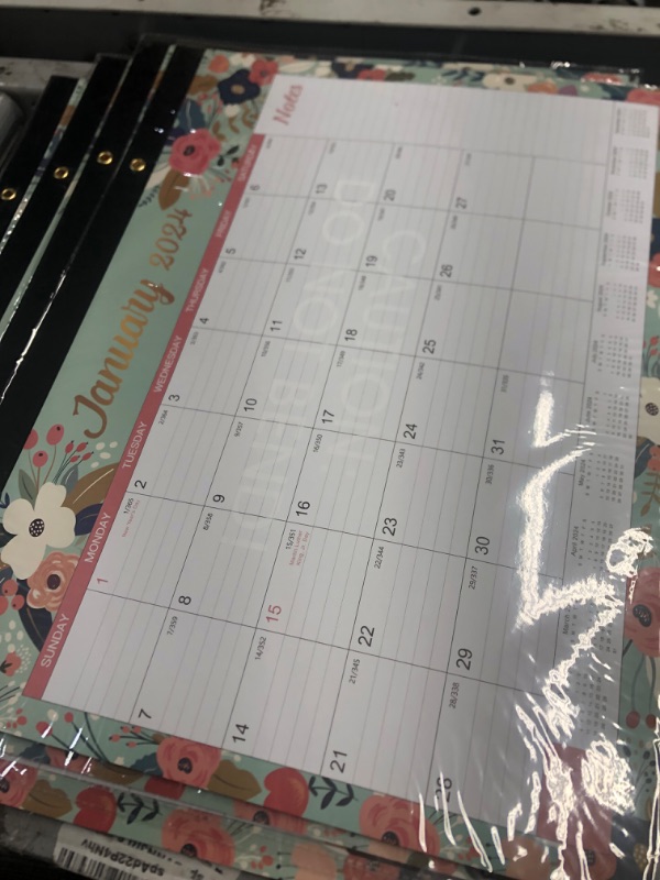 Photo 2 of **STOCK IMAGE IS A REFERENCE ONLY** Desk Calendar 2024-2025 - JAN 2024 - DEC 2024, 12 Monthly Calendar/Desk Calendar, 17" x 22"- PACK OF 2