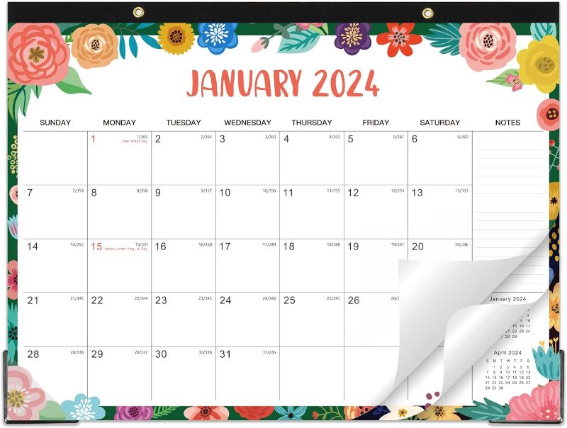 Photo 1 of **STOCK IMAGE IS A REFERENCE ONLY** Desk Calendar 2024-2025 - JAN 2024 - DEC 2024, 12 Monthly Calendar/Desk Calendar, 17" x 22"- PACK OF 2