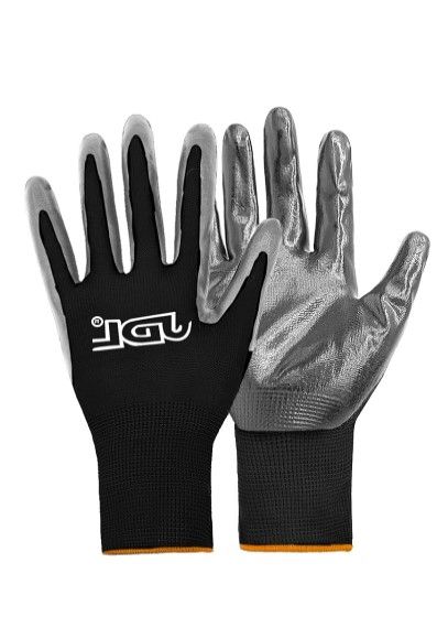 Photo 1 of PACK OF 2-JDL Safety Work Gloves with Nitrile Coating-Waterproof Palm- LARGE
