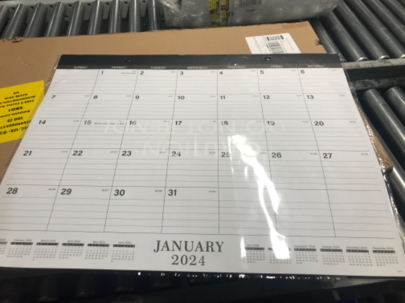 Photo 2 of 2024 Desk Calendar - Large Desk Calendar 2024, Jan 2024 - Dec 2024, 22" x 17", Large Ruled Blocks, Tear Off Line, 2 Corner Protectors, 2 Hanging Hooks