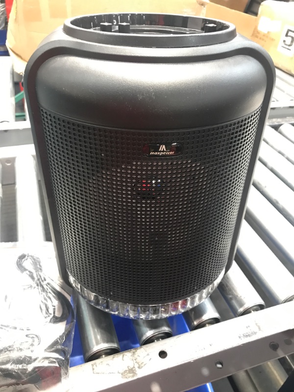 Photo 2 of Max Power PA Speaker – CH8801 Pulse 8 Bluetooth Speaker - PA System with Mic & Speaker - Portable Speaker with Rechargeable Battery, Flashing Light, Remote Control, Built-in Handle & Shoulder Strap