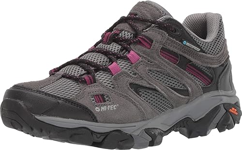 Photo 1 of HI-TEC Ravus Vent Low WP Hiking Boots - Women's, Charcoal/Cool Grey/Amarath size 9