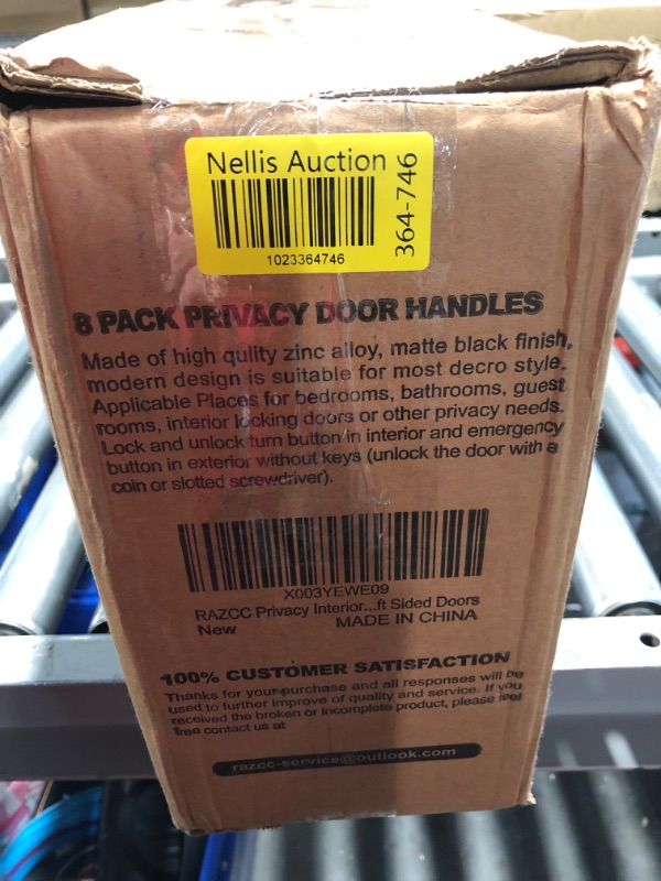 Photo 4 of RAZCC 8 Pack Privacy Door Levers Matte Black Door Handles Heavy Duty Bed and Bath Door Locks Interior Keyless Locksets, Reversible for Left Right Handed Doors 8 Pack Matte Black-Privacy