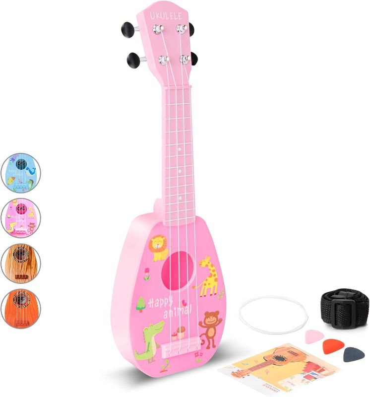 Photo 1 of **STOCK PHOTO FOR REFERENCE ONLY***
YOLOPARK 17" Kids Toy Guitar for Girls Boys, Mini Toddler Ukulele Guitar with 4 Strings Keep Tones Can Play for 3, 4, 5, 6, 7 Year Old Kids Musical Instruments Educational Toys for Beginner (Pink)